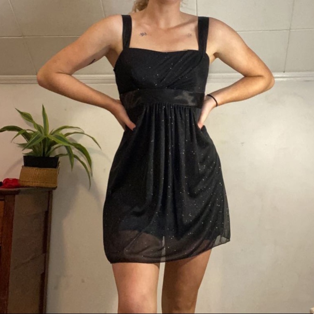 Sparkly little black dress